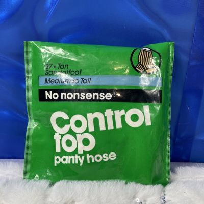 No Nonsense Control Top Pantyhose 1984 VTG Sandalfoot Tan Medium to Tall New