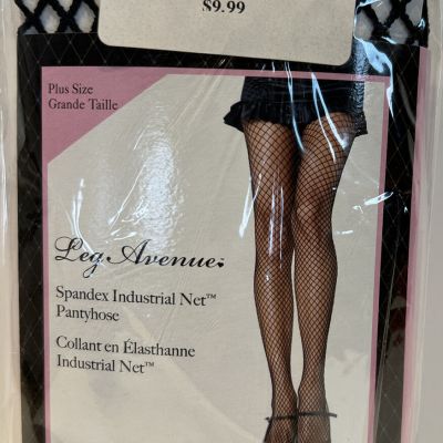 Leg Avenue Women Spandex Industrial Net Pantyhose Plus Size Black #9003X