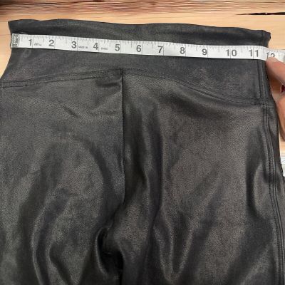 SPANX Faux Leather Shiny LEGGINGS-# 2437Q-BLACK-Size SMALL Petite-24” waist