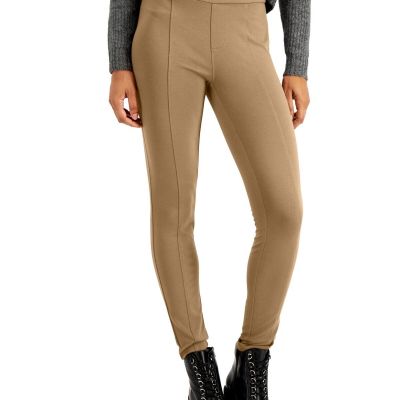 MSRP $43 Style & Co Petite Ponte-Knit Leggings Brown Size PETITE MED (STAINED)