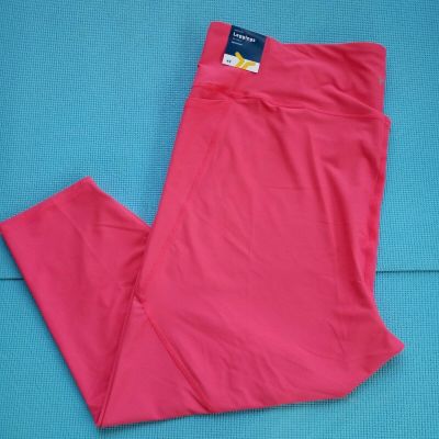 Old Navy Powersoft Womens High Rise 7/8 Ankle Leggings Bright Coral-Pink Size 4X