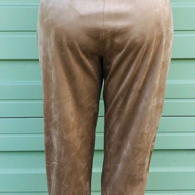 NEW Zara WOMAN BEIGE Faux Suede High  Pants TROUSERS Small 8372/246 1352y