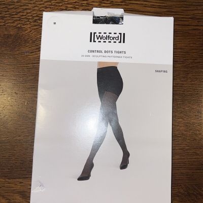 Wolford Women Black Dots Tights 20Den Sculpting Patterned Tights Size M