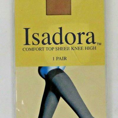 Isadora Queen Size Beige Comfort Top Knee High Hosiery Fits 9-11