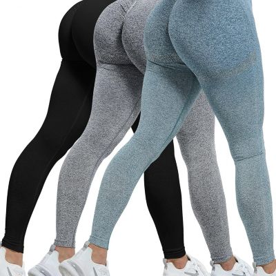 3 Piece Butt Lifting Leggings for Women, Gym Workout Scrunch Butt Seamless Yoga