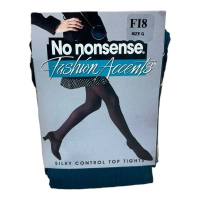 Vtg 90s No Nonsense Fashion Accents Silky control top Tights Sz Q Pine FI8 green