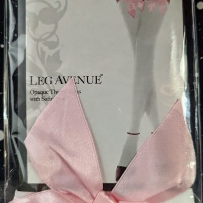 Leg Avenue Opaque Bow Top Thigh High Stockings  Style 6255 - One Size - New