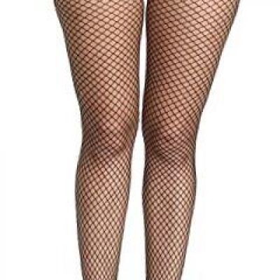 Women's Fishnet Stockings Thigh High Wide Fishnet Tights B02-black(small Hole)