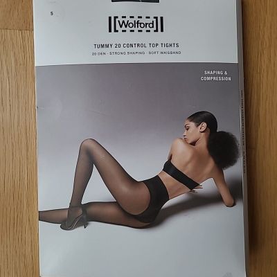 Wolford 18517 Tummy 20 Control Top Tights Black Size S