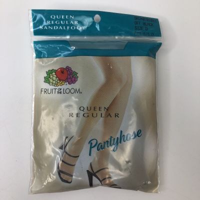 Fruit Of The Loom Queen Regular Sandalfoot Pantyhose Off Black Plus 2X Size D