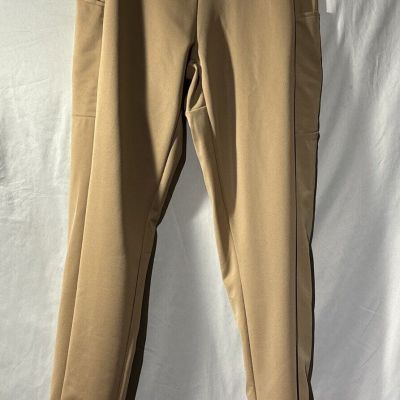 Womens & Ladies Stretchy Leggings Exercise Yoga Pants Pull On Size Large Beige