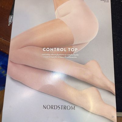 Nordstrom Pantyhose Size B Skin Color Tan Brown Control Top Denier 20 Open Pack