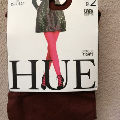 Hue size 2 Nutmeg Opaque 40 Denier Tights Style U4689 NWT
