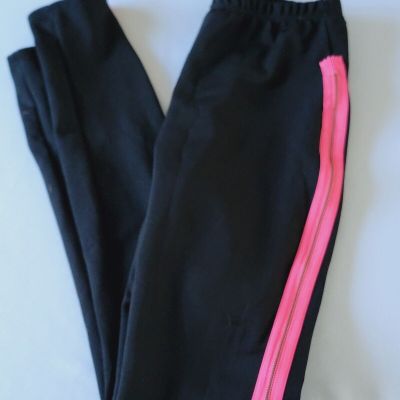 Pink Stripe Track Running Tights Black Size M