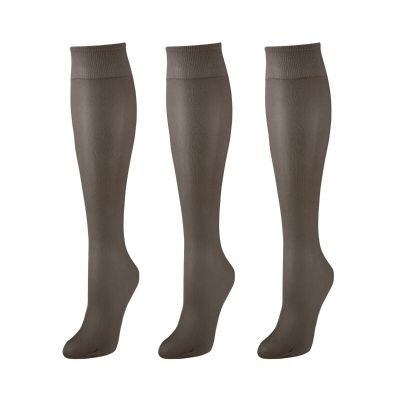 EMEM Apparel Women's Plus Size Queen Sheer Support Knee High Stockings 3-Pairs