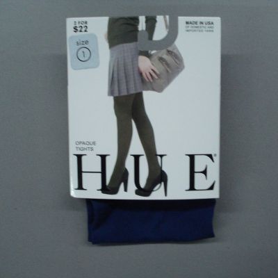 NWT Women's Hue Opaque Tights 1 Pair Size 1 Ink Blue #869K