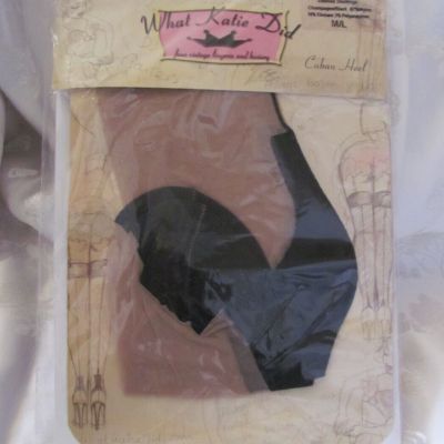 What Katie Did Faux Vintage Hosiery Seamed Stockings Champagne/Black M/L Cuban
