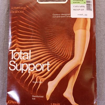 Total Support pantyhose Women average Suntan nude heel Reinforced Toe Active Leg