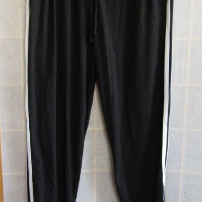 NWT Shiela Rose Nadine West Black w/Wht Stripe Spandex/Polyester Pants Women's L