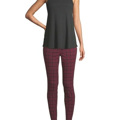 Time and Tru Women's Stretch Knit Fashion Jeggings Red/Black XS(0-2), S(4-6) NWT