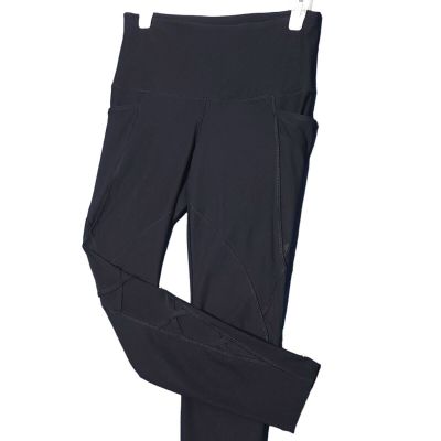 Athletica Vogo Activewear Leggings 3 Pockets SMALL High Waist Sheer Design Black