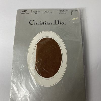 NOS Christian Dior Control Top Sandalfoot #4419 Diorella Tender Tan Size 1