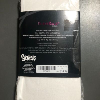 Body Rage White Thigh High with Bow, One Size Plus **