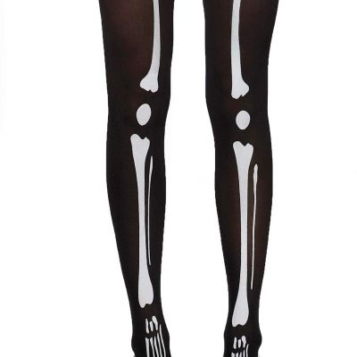 Fever Women's Opaque Tights with Skeleton Print