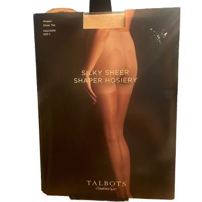 Talbots Silky Sheer Shaper Hosiery Pantyhose Sz. C Pale Nude