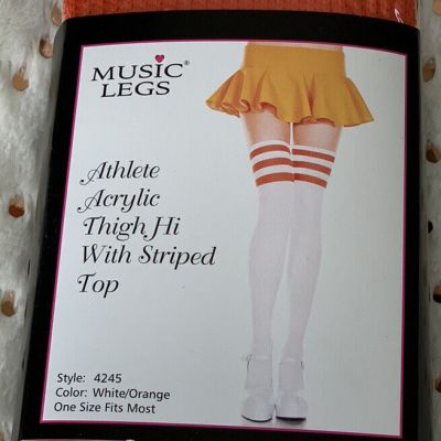 New Athletic Striped Thigh High Stockings - Music Legs 4245