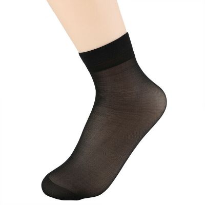 12 Pairs Women's Ankle Socks Sexy Ultra-thin Elastic Silky Short Silk Stockings