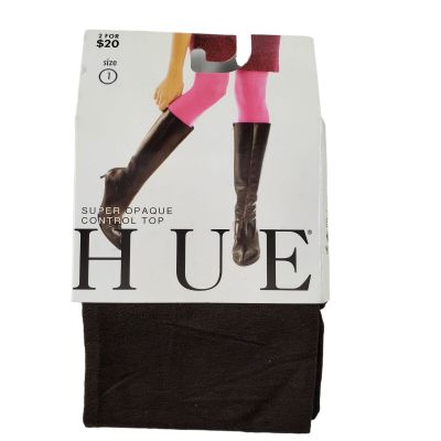 HUE Women's Control Top Super Opaque Tights in Espresso Size 1