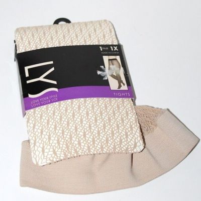 LYS Love Your Style Beige/Tan/Brown Net Tights - Pick Your Size, 1X 2X 4X
