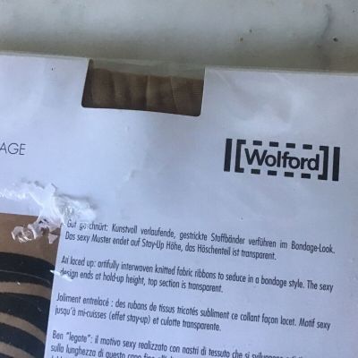 Wolford NEW Bondage Tights Sahara/ Black Size M Medium