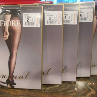 FIORE OUVERT OPEN BOTTOM TIGHTS PANTYHOSE 2 COLORS BLACK AND TAN 5 SIZES XL 2XL
