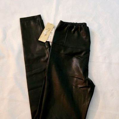 RD Style Black Faux Leather Full Length Leggings X-Small New