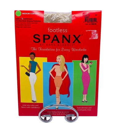 Spanx Footless Body Shaping Pantyhose Medium Control Nude1 Size E Open Unused