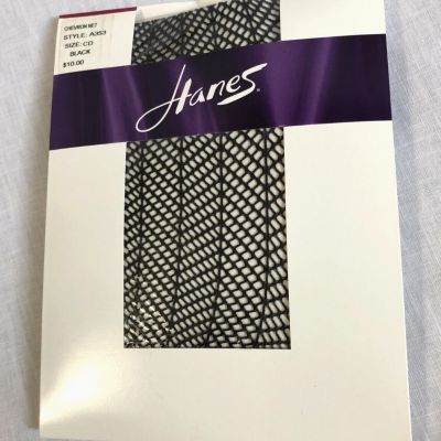 Hanes Chevron Fishnet Tights Style A353 Size CD Black 2004 New in Package