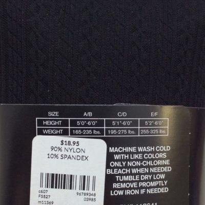 Lane Bryant Control Top Tights Black Size A/B, 1 Pair, Made In USA Free Shipping