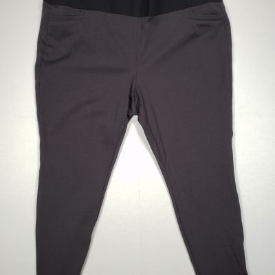 Style & Co Womens Carbon Gray Ponte Mid Rise Stretch Waist Legging Plus Size 24W