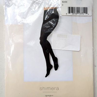Nordstrom Shimera Women's Size C Opaque Control Top Tights Black Stretch Nylon