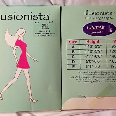 ILLUSIONISTA ULTIMAIR INSIDE BLACK COLOR SIZE C SET OF 2 TIGHTS