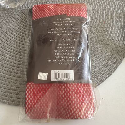Red Fishnet Thigh-Highs NWT Leg Avenue OS . Vintage Style 9011