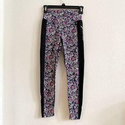 Victoria Secret Pink Black Floral Ultimate Leggings Workout Athleisure X Small