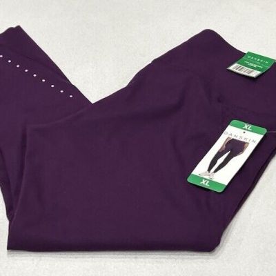 Danskin Women's High Rise Brushed Legging, Bright Plum, Size XL