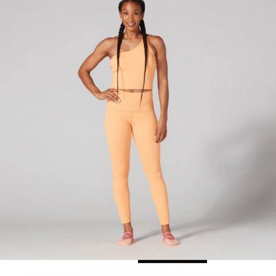 SEERSUCKER HIGH WAISTED 7/8 LEGGINGS Sz Large