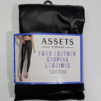 ASSETS by SPANX Women's All Over Faux Leather Leggings Black Plus Size 1 X