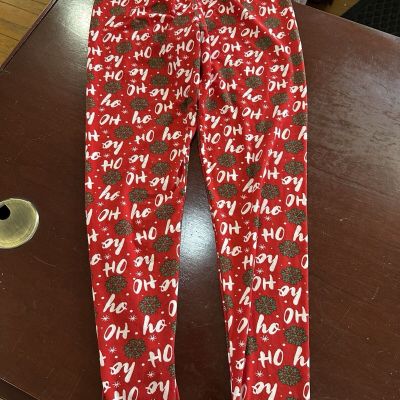 Christmas Leggings Red Ho Ho Plus Size #1272