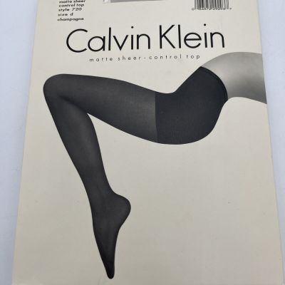 Calvin Klein Vintage 1994 Matte Sheer Control Top Pantyhose Champagne Size D