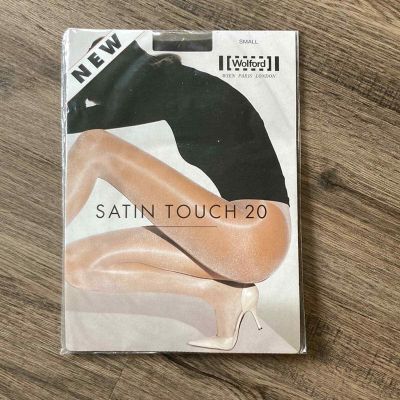 NWT Wolford Satin Touch 20 Tights Nearly Black Size small